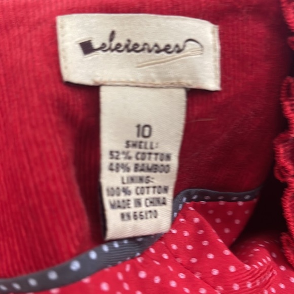 Elevenses-Anthropologie red corduroy jacket. Size 10. Absolutely beautiful - Picture 8 of 8